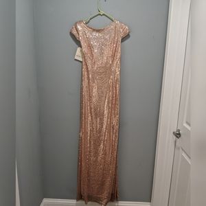 Dresses - Honey Qiao Rose Gold Sequin Gown Dresses - Honey Qiao Rose Gold Sequin Gown